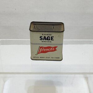 Frenchs Rubbed Sage Ground Spice Metal Tin Can Kitchen Deco RT French Co Vintage